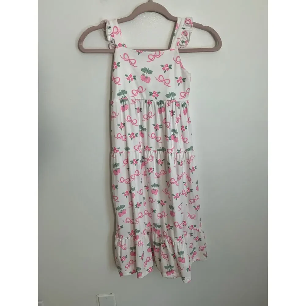 Mila & Rose Berries & Bows Ruffle Maxi Dress‎ NWT size 7/8